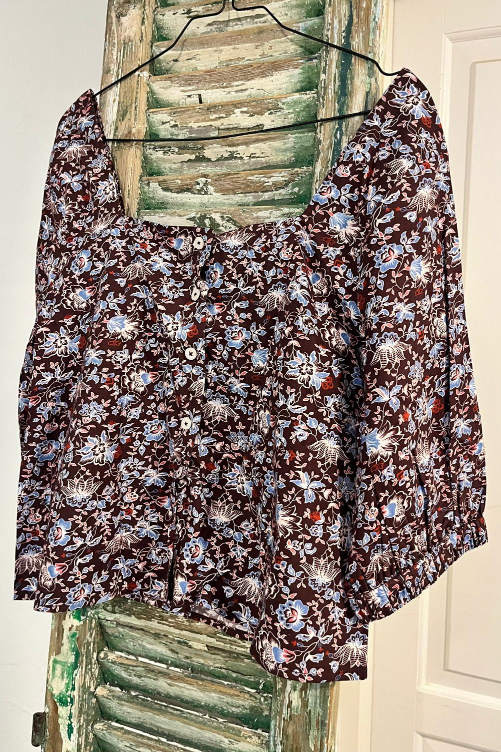 Cami Blouse - Brown/Blue