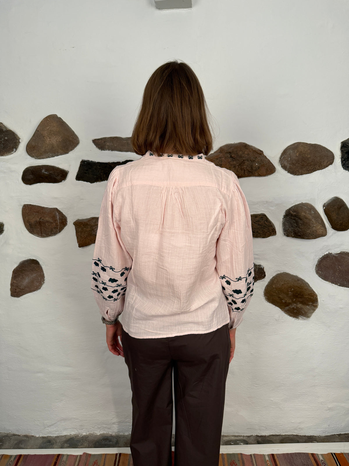 Baggu Shirt - Rose With Dark Green