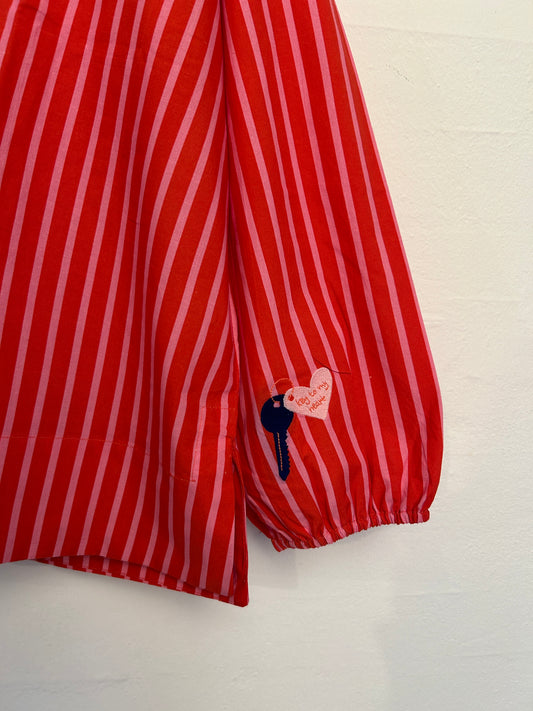 Ulrikke shirt with elastic in cuff - Pink/red