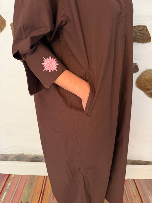 Luna shirt dress - brun