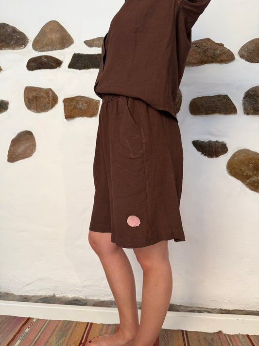 Sea shell shorts brun