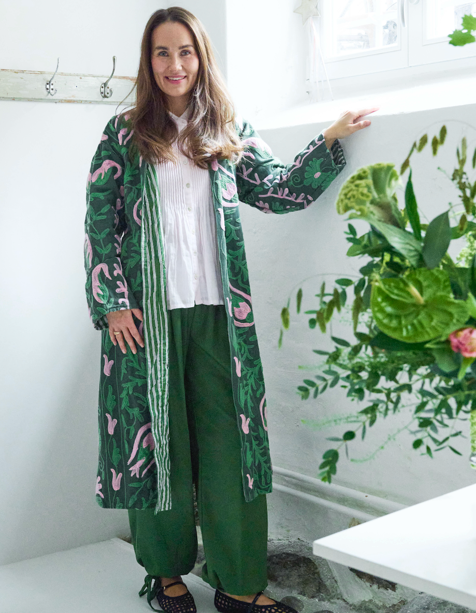 Andrea jacket Green/rose - One size