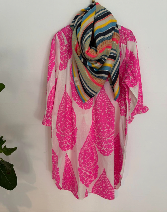 Portofino dress - White/Pink