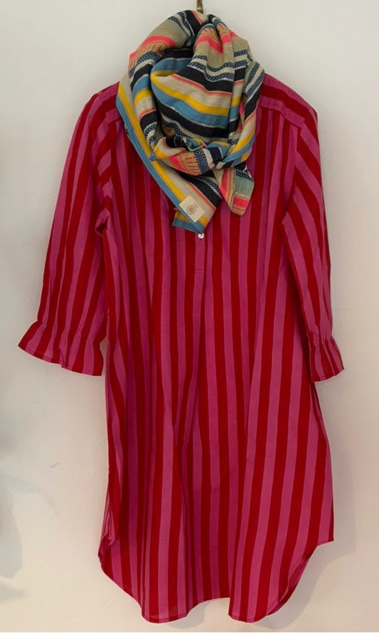 Portofino Dress - Pink/Red Stripe