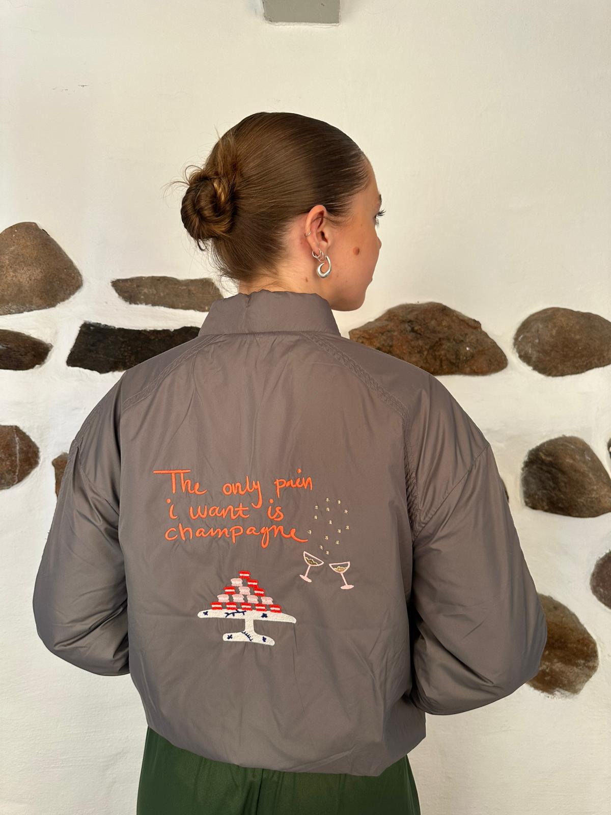 Mi Amore Bomber Jacket - Grey