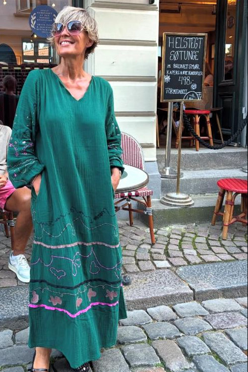 Cassey Dress - Bottle Green