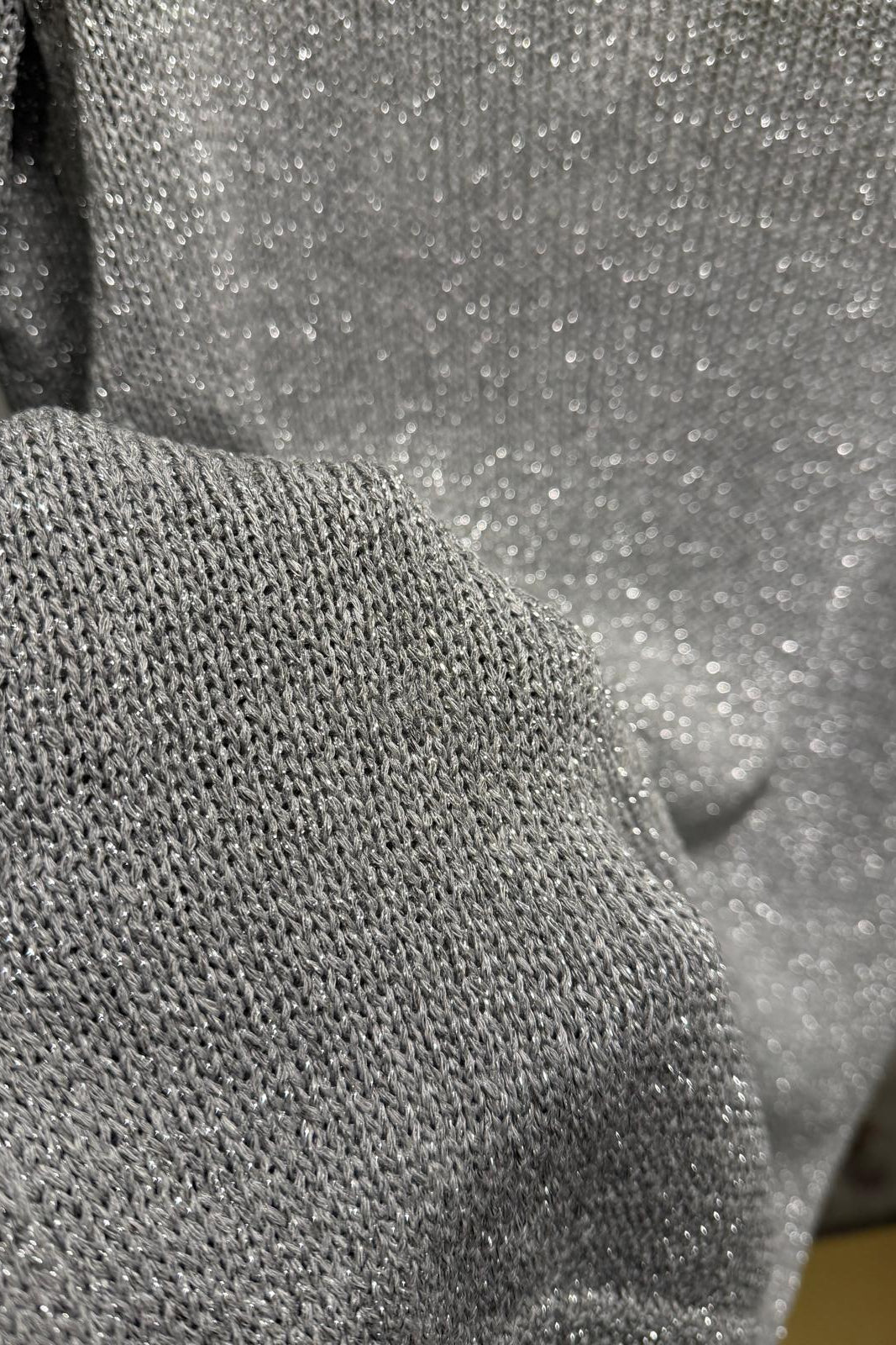 Glitter Knit - Silver Grey