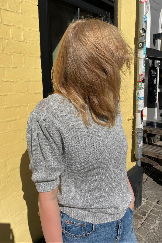 Glitter Knit - Silver Grey