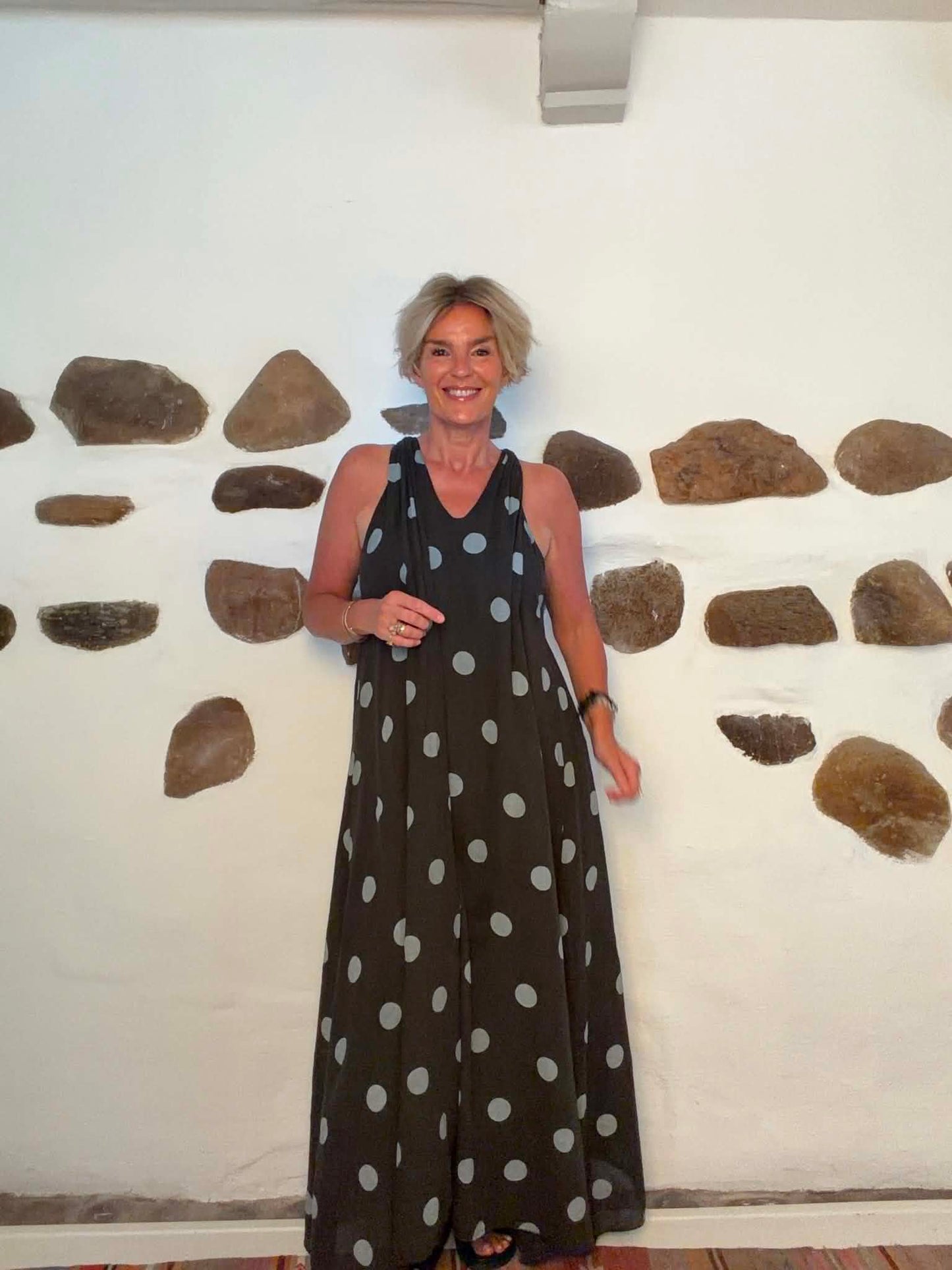 Coco Dress - Chokolade brun med grå dot
