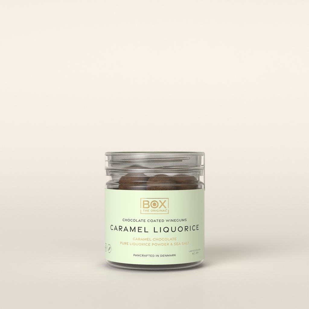 Caramel Liquorice - Chocolate coated winegum
