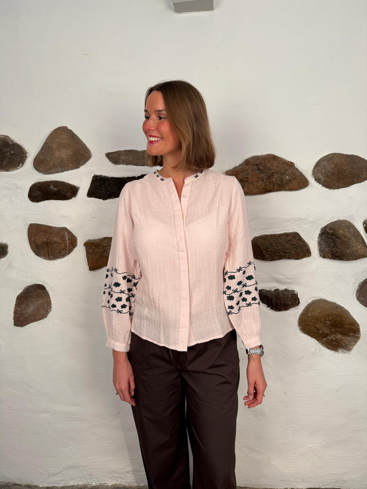 Baggu Shirt - Rose With Dark Green