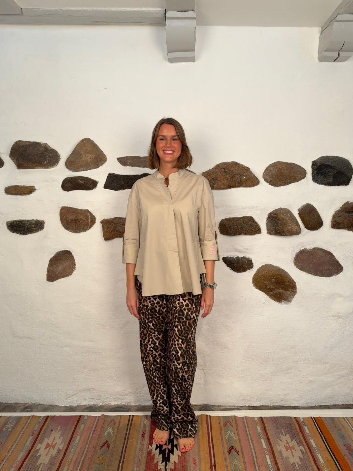 Luna shirt We care about you - Beige