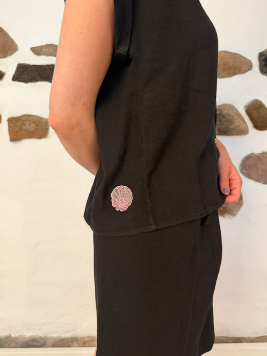 Sea shell blouse sort