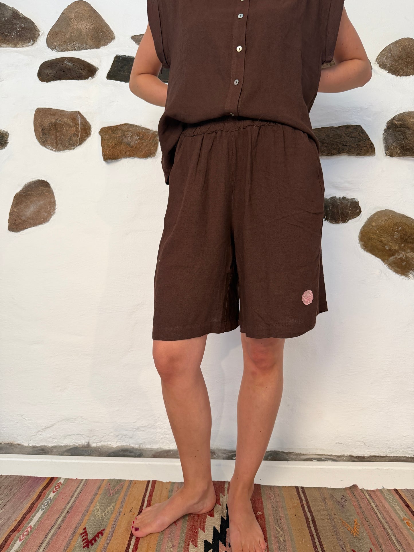 Sea shell shorts brun