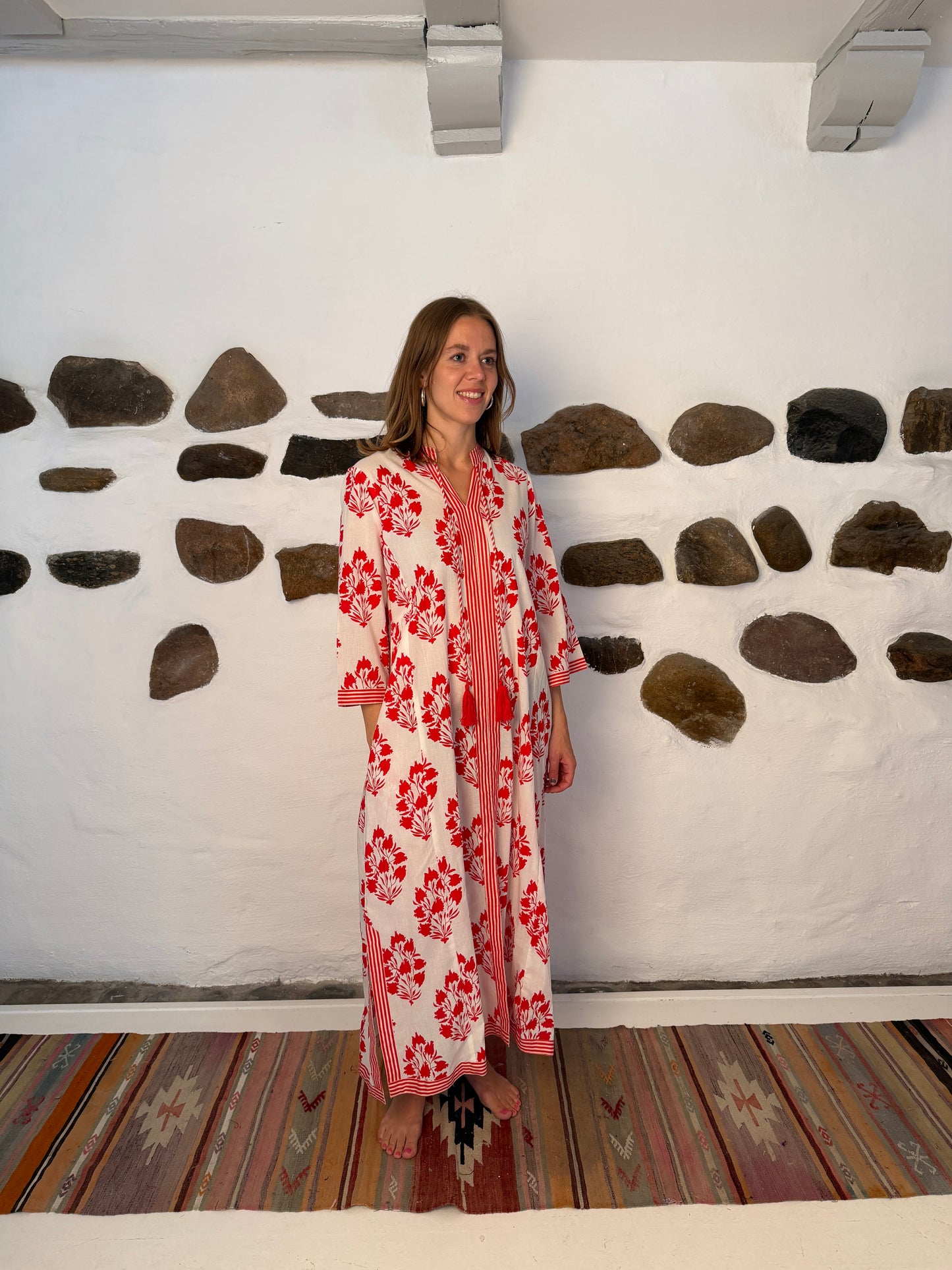 Tabita dress - rød og hvid