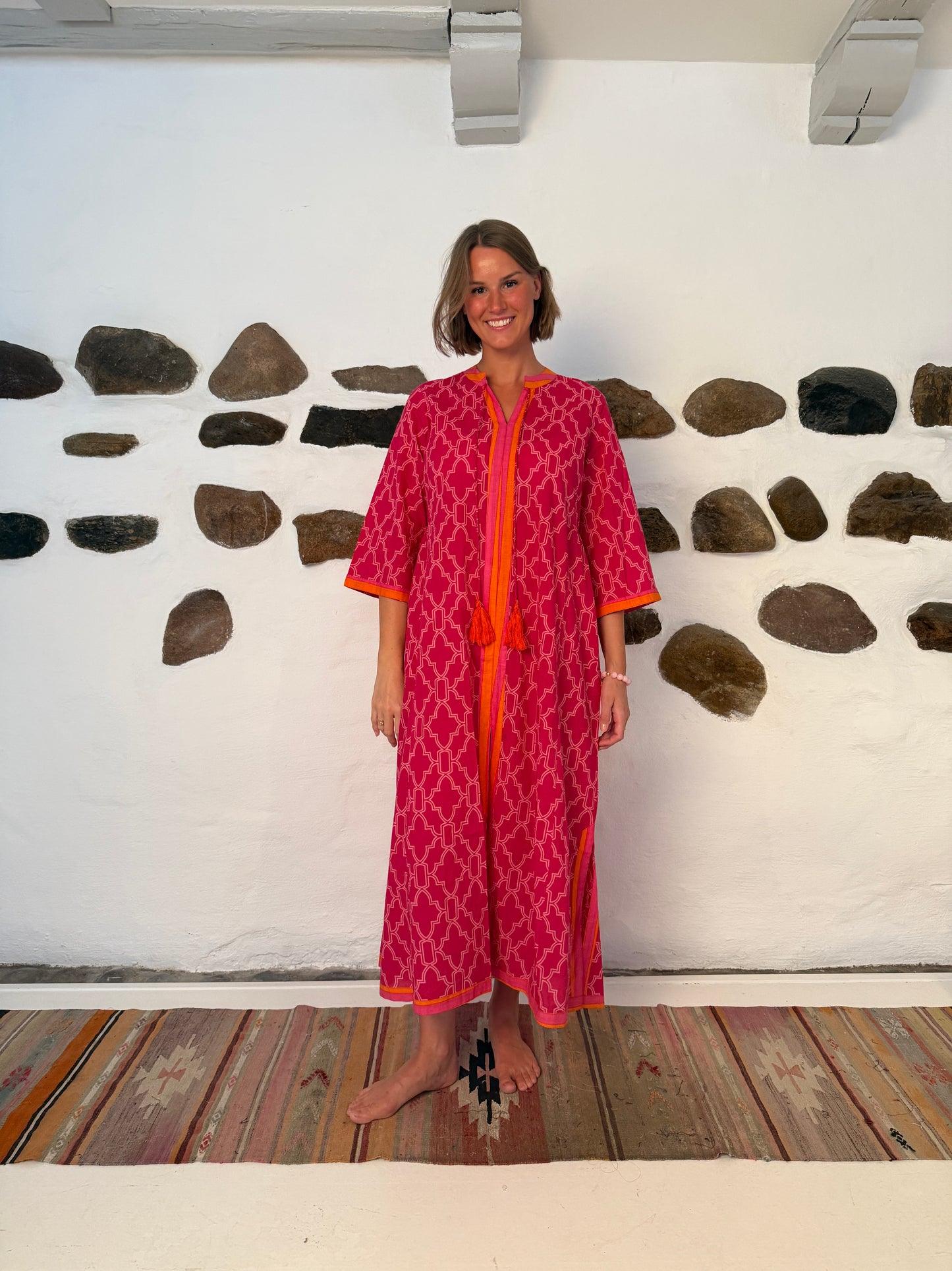 Tabita dress - pink og orange