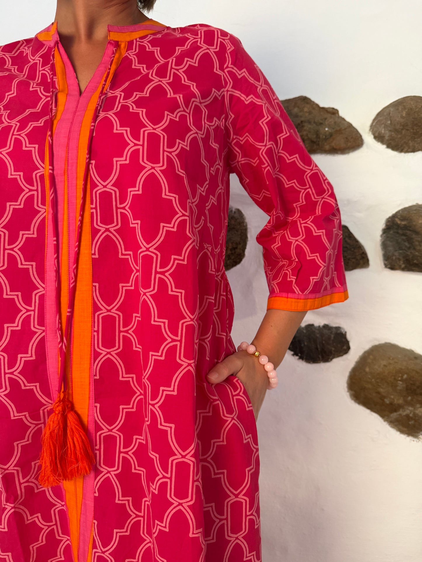 Tabita dress - pink og orange