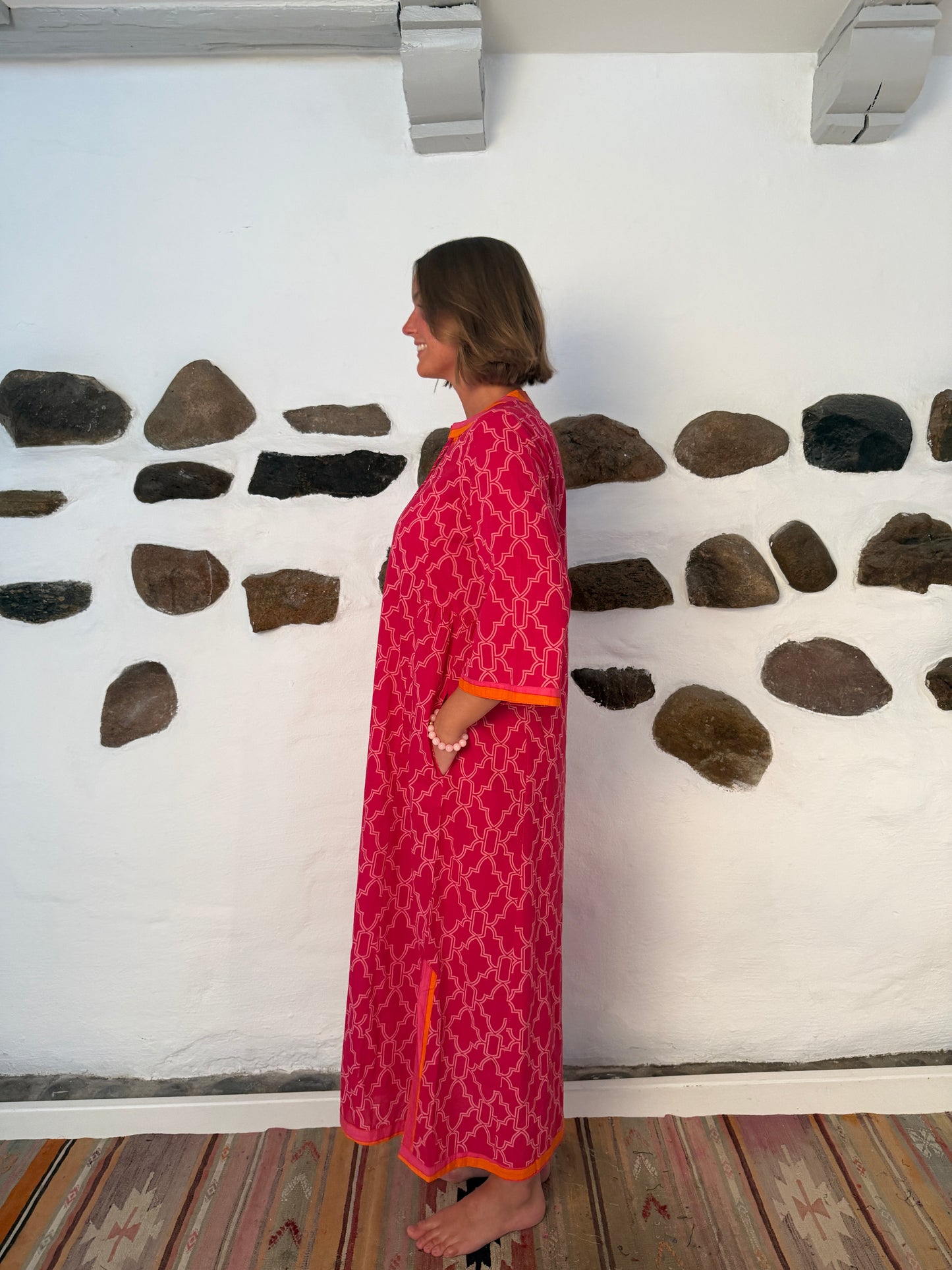Tabita dress - pink og orange