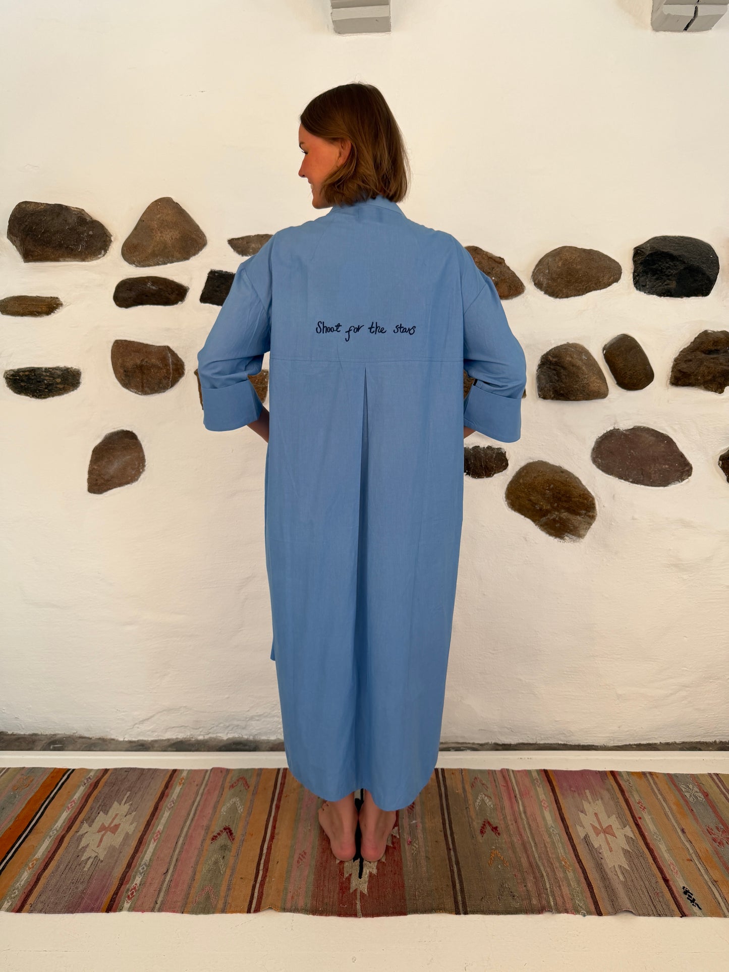 Luna shirt dress - blue