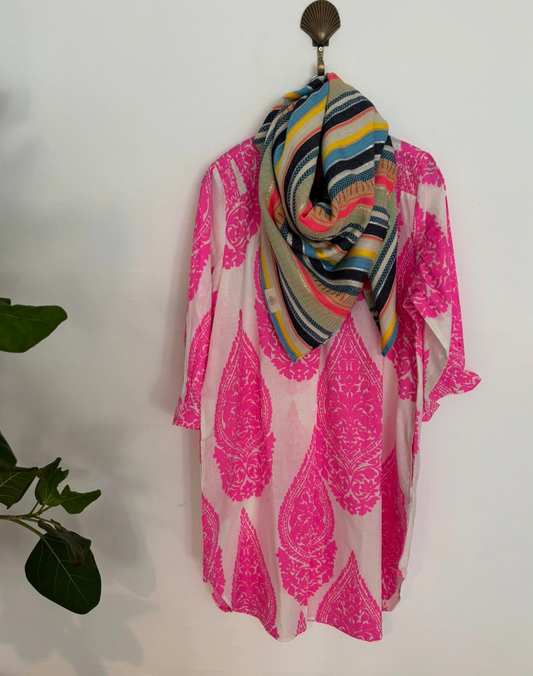 Portofino dress hvid pink