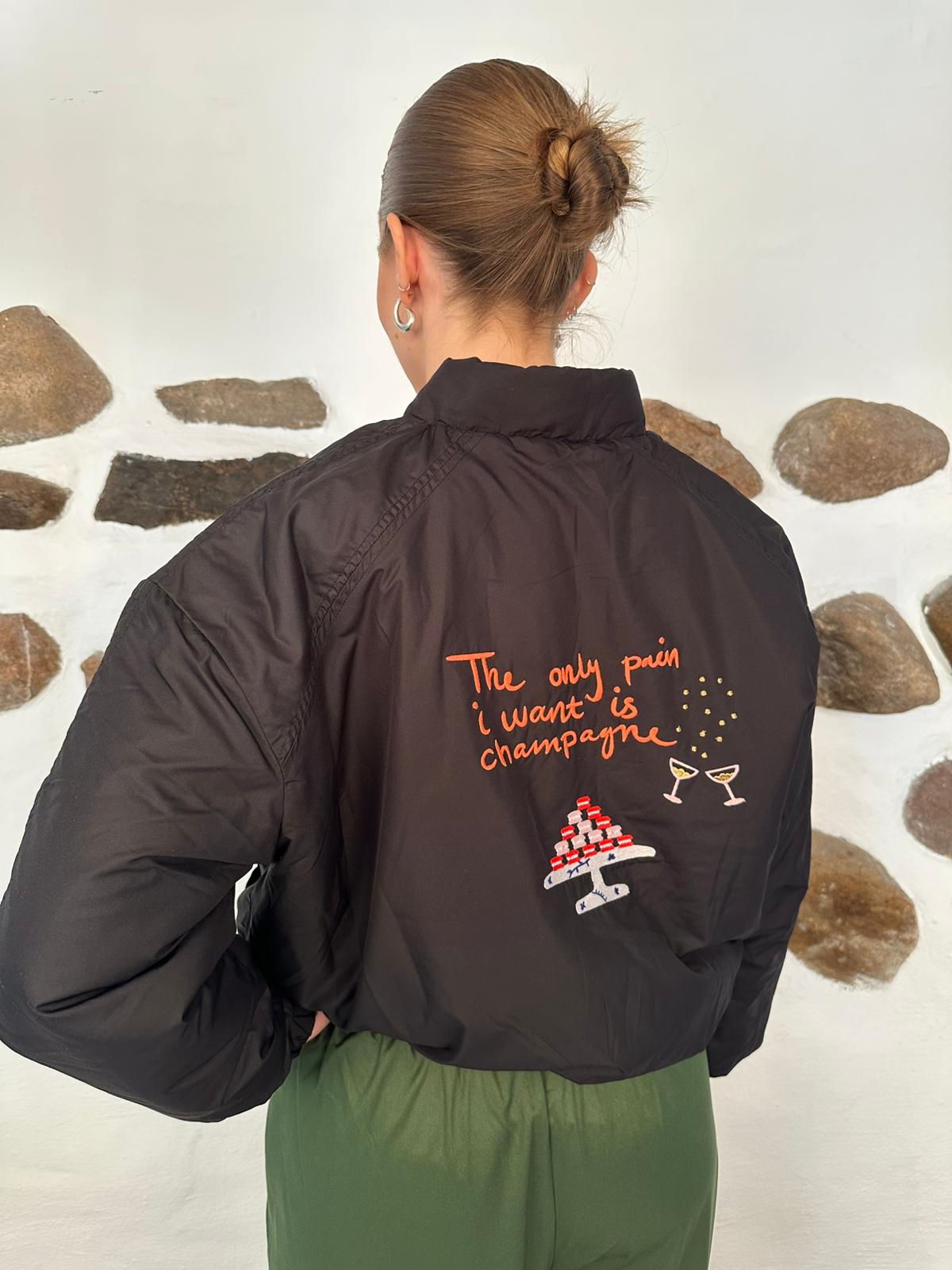 Mi Amore Bomber Jacket - Black