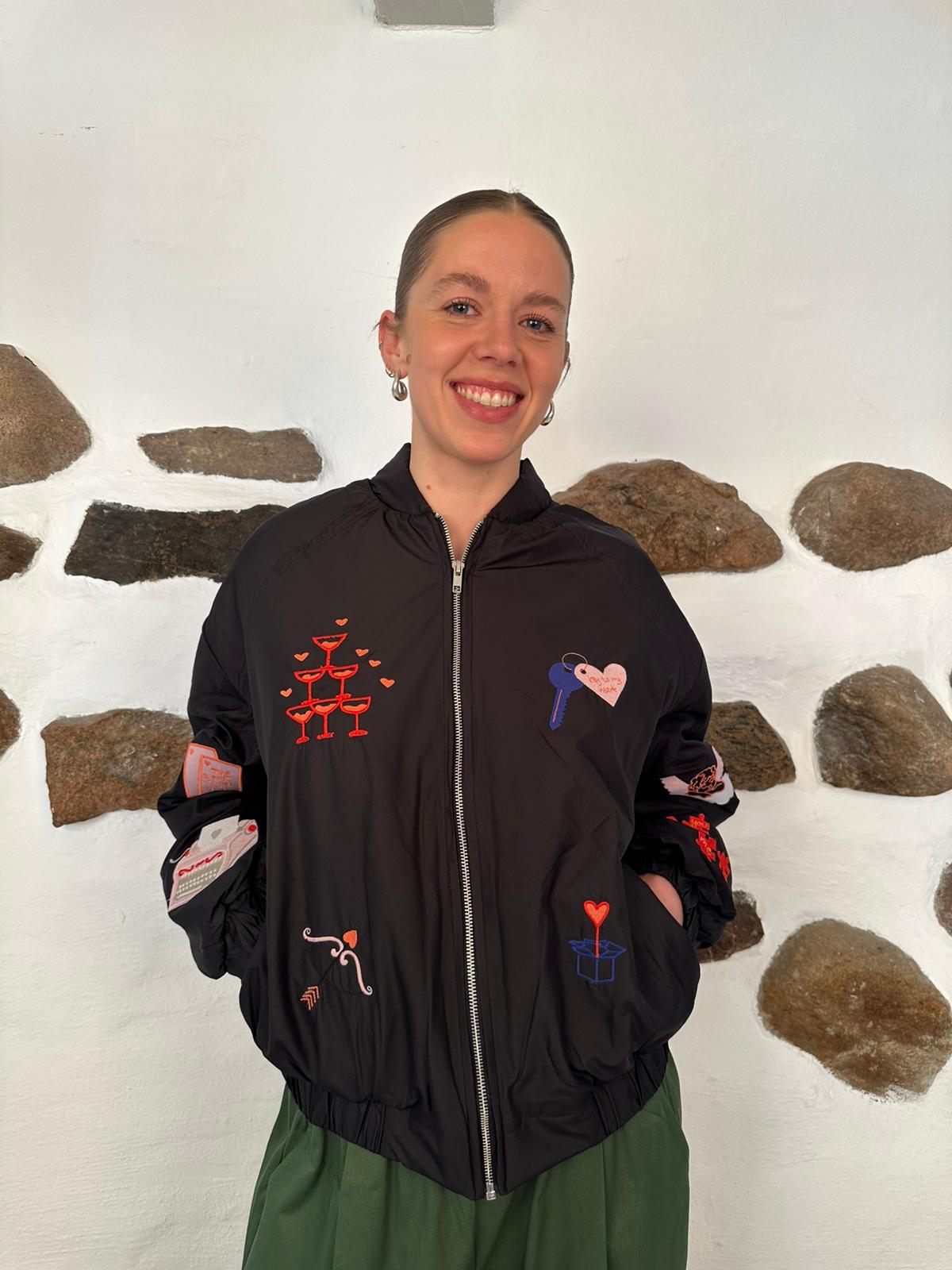 Mi Amore Bomber Jacket - Black