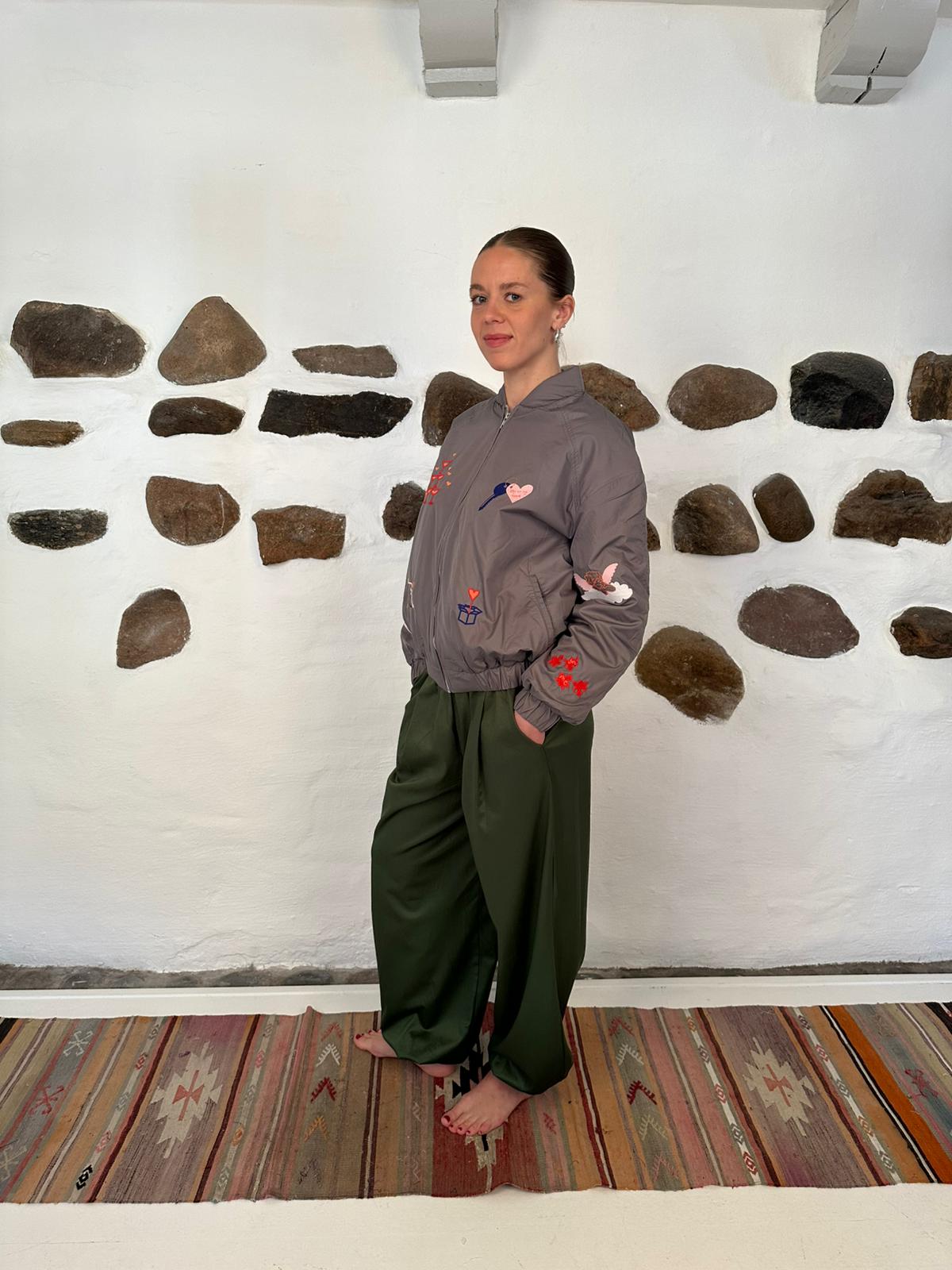 Mi Amore Bomber Jacket - Grey