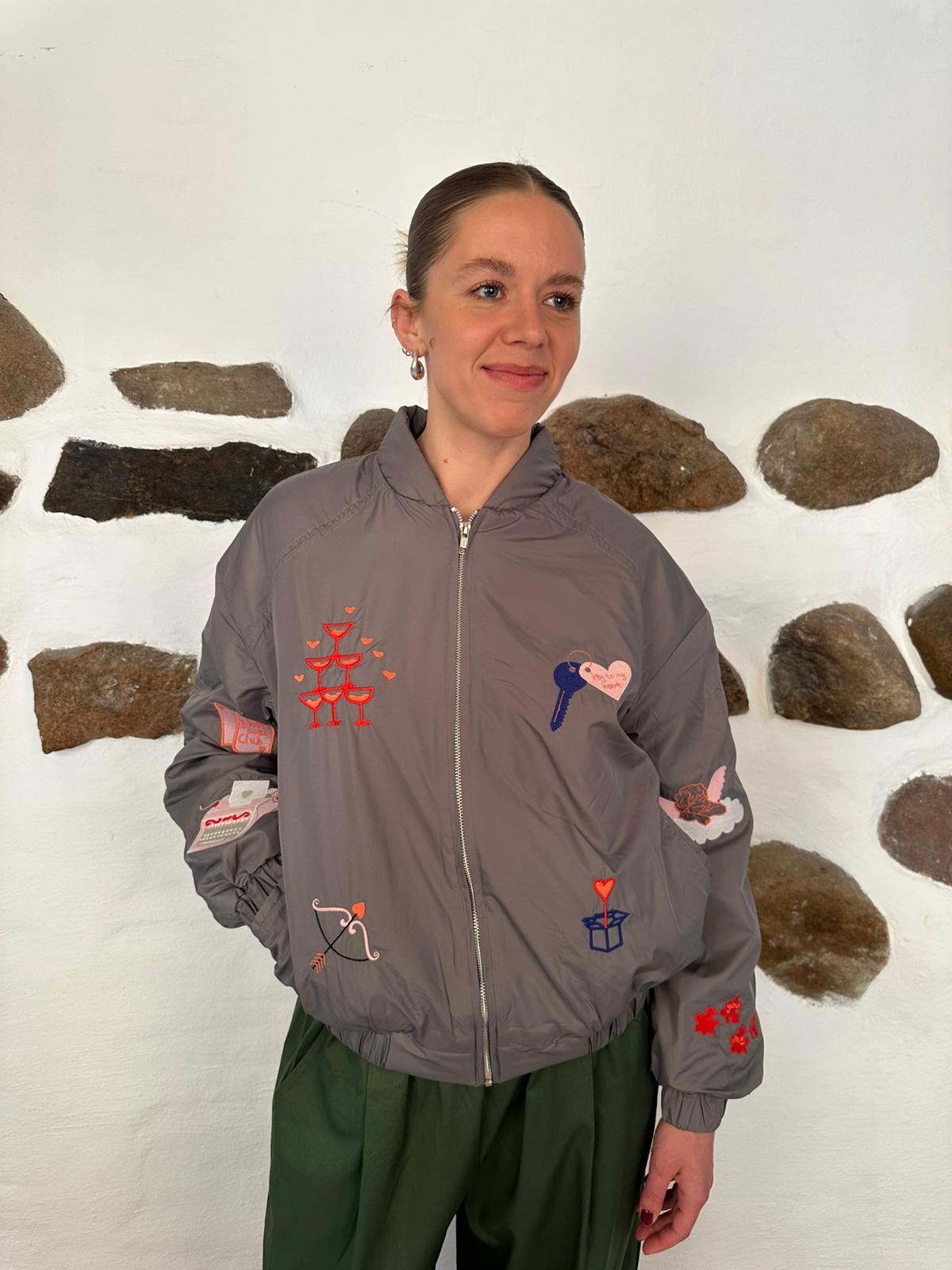 Mi Amore Bomber Jacket - Grey