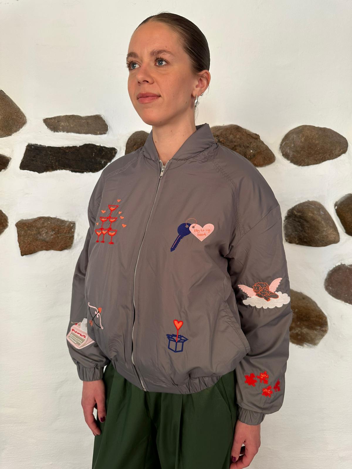 Mi Amore Bomber Jacket - Grey