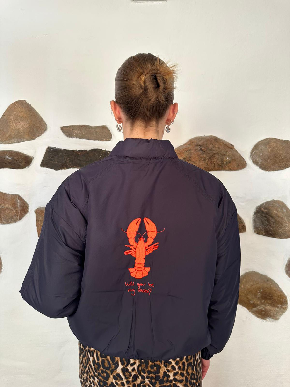 Lobster bomber jacket - navy blue