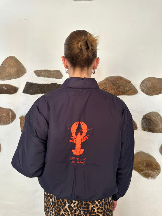 Lobster bomber jacket - navy blue