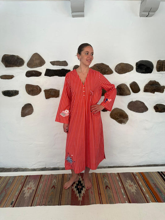 Ulrikke dress long - Pink/red