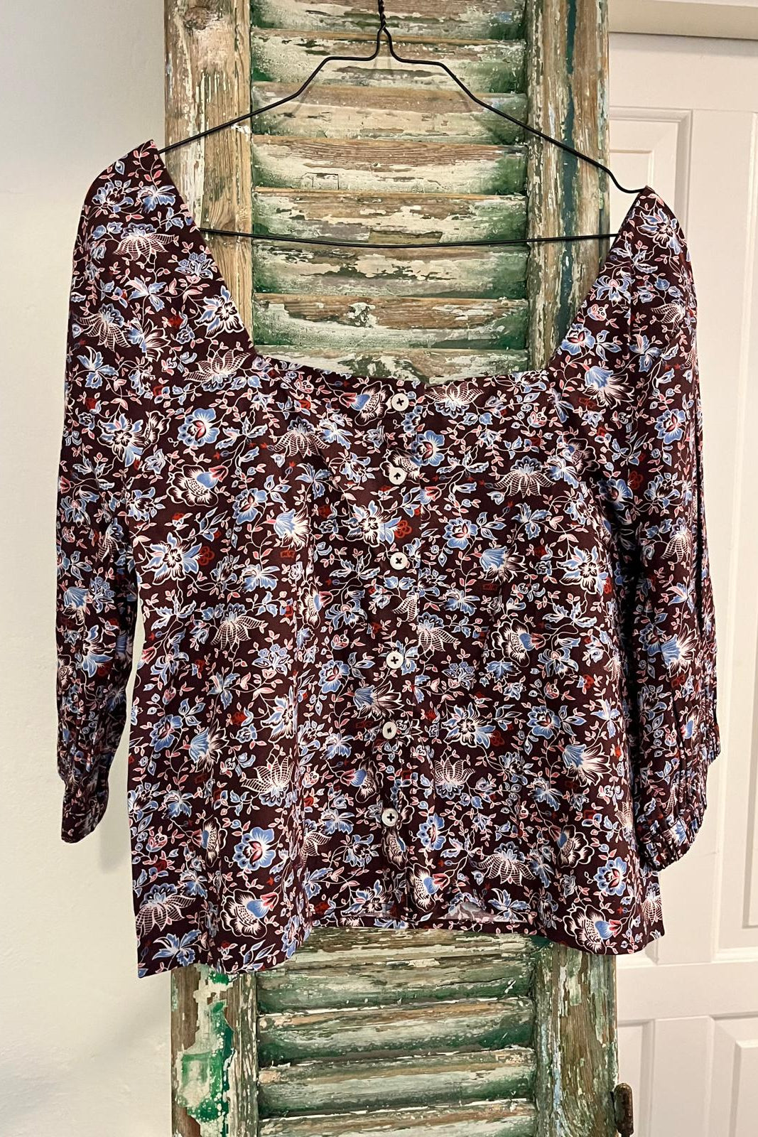 Cami Blouse - Brown/Blue