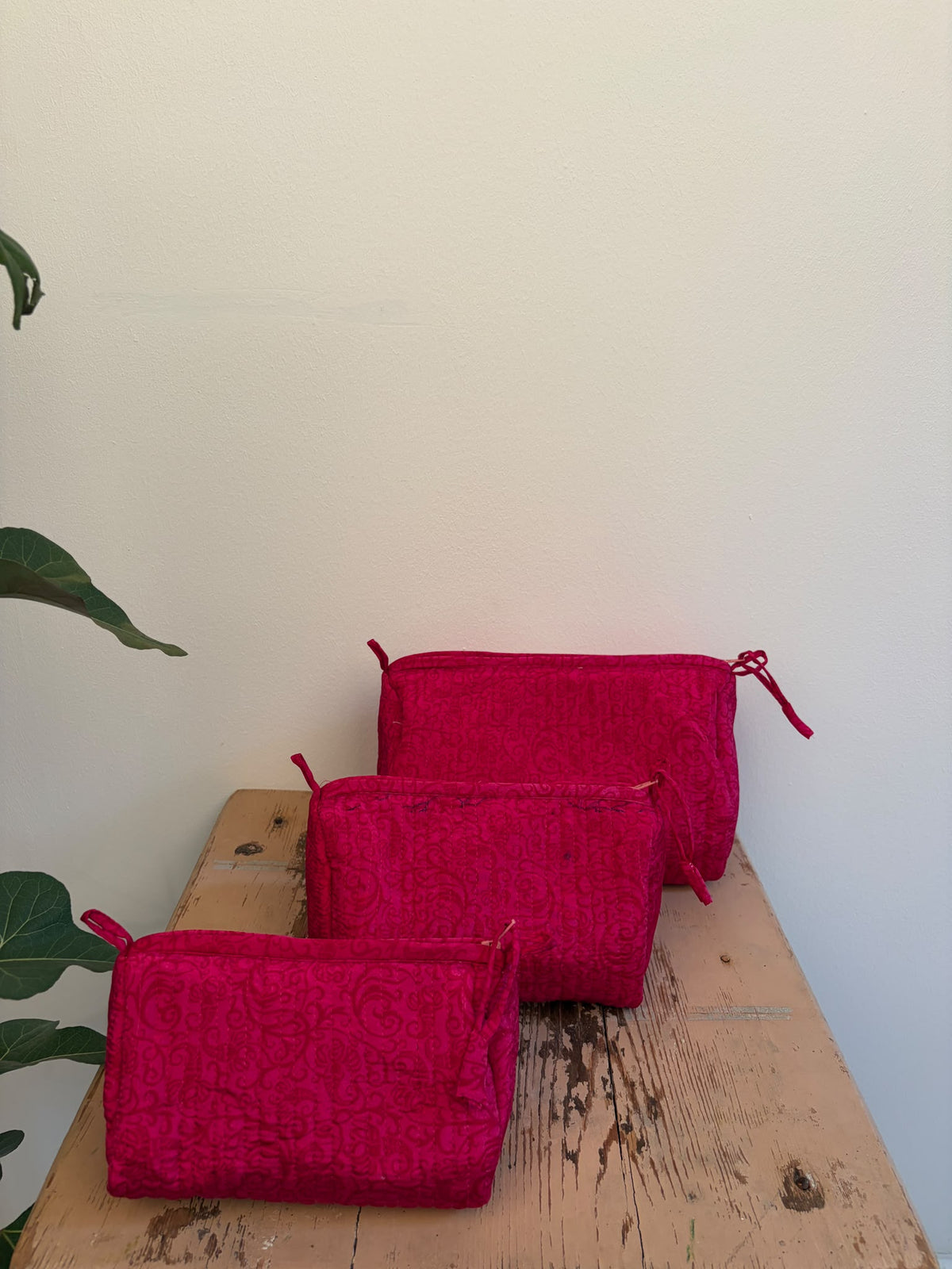 Cosmetic bag set silk - 5187