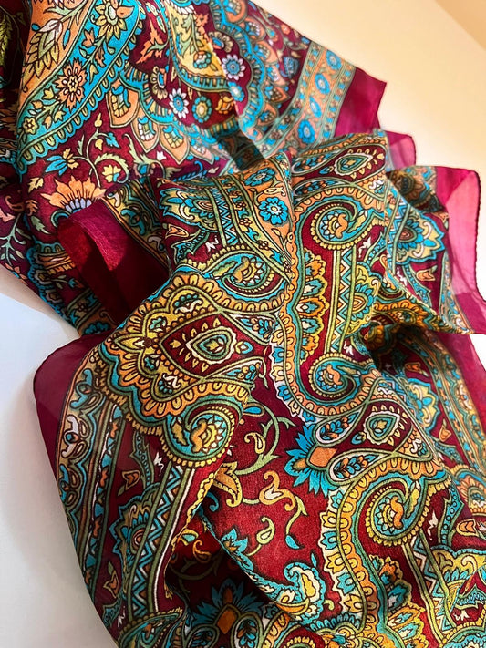 Silk Scarf - Bourgonge