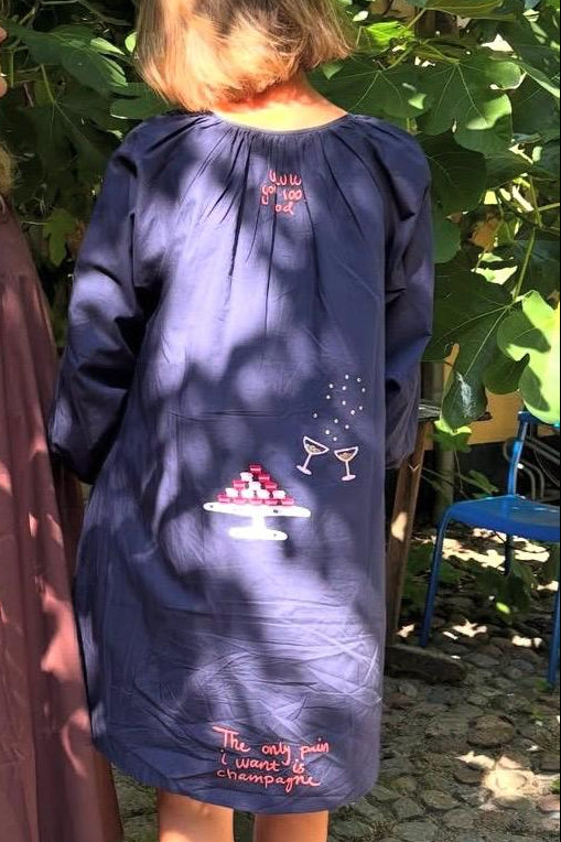 The Champagne Tunic Dress - Marine Blue
