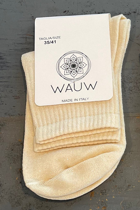 Glitter Socks - Creme