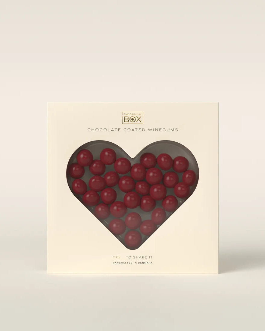 Heart Box - Chocolate coated winegum raspberry