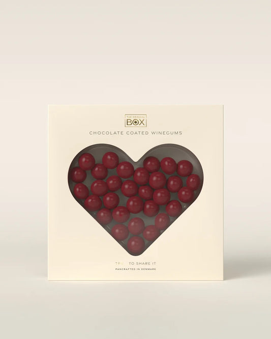 Heart Box - Chocolate coated winegum raspberry