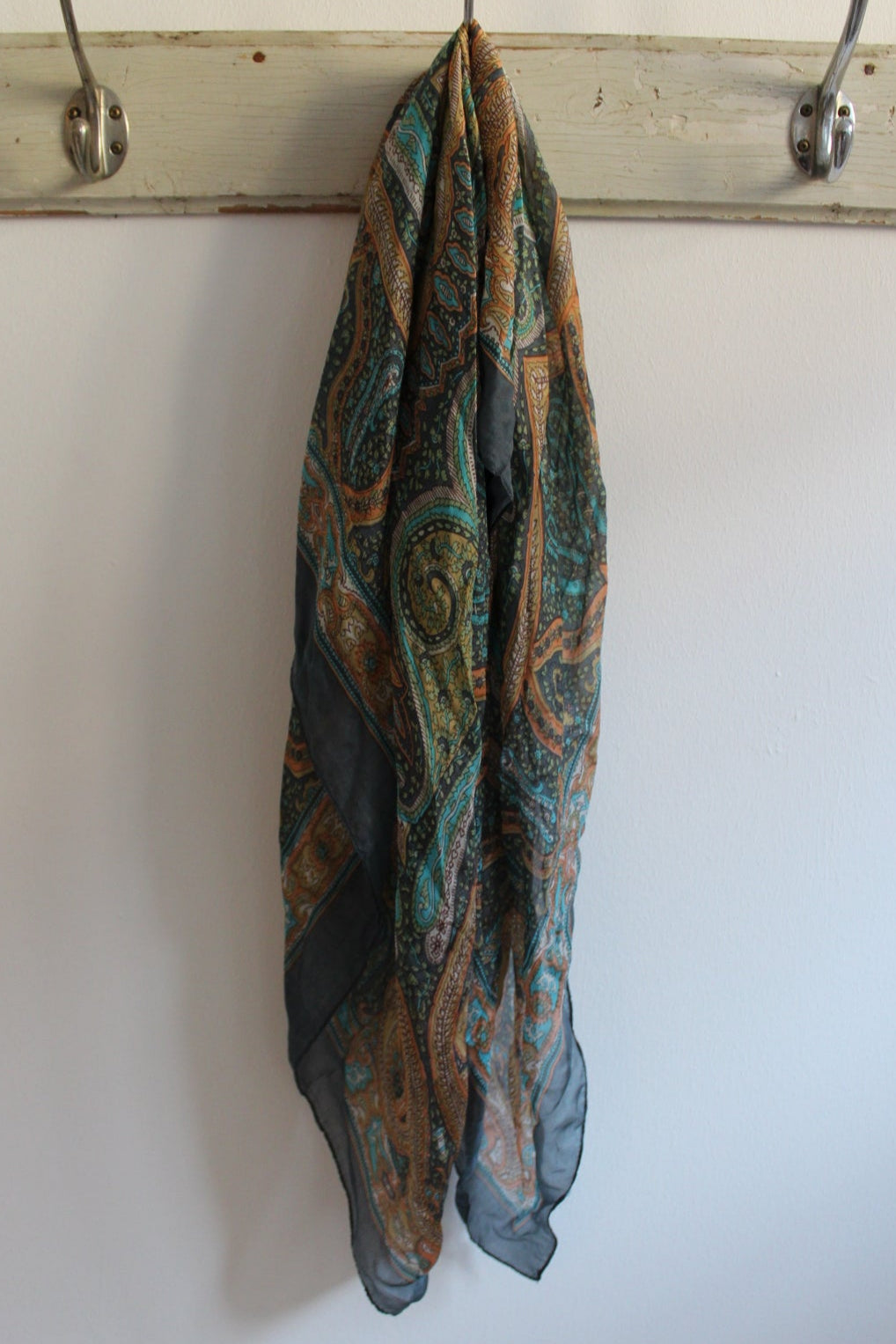 Paisley tørklæde silke - Grey
